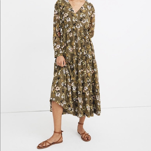 Madewell Cinch-Waist Tiered Midi Dress - Picture 4 of 4